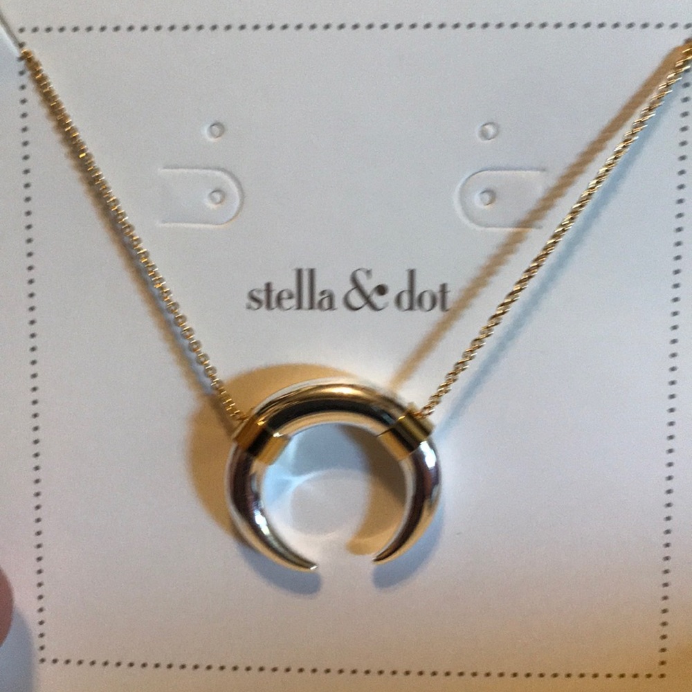 Stella & Dot- double horn pendant necklace